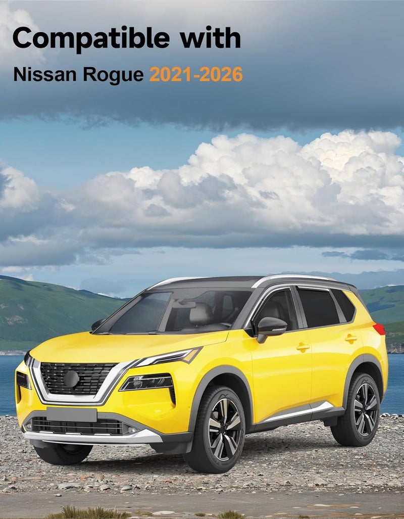 Deejecsun in-Channel Window Rain Guards Fit for Nissan Rogue 2021-2026 Rain Guards Extra Durable Window Deflectors Visors Vent Visors Vent Shades Car Accessories -4 pcs - Image 2